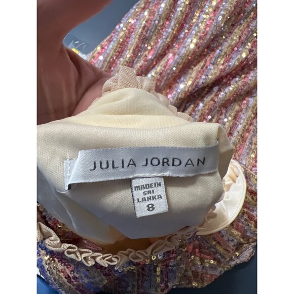 Julia Jordan Multicolor Sequin Shift Dress Sz 8 Event Paty NYE Coquette - Picture 6 of 13